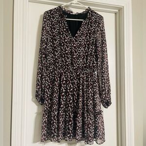 Maurices Black and Burgundy Long Sleeve Dress